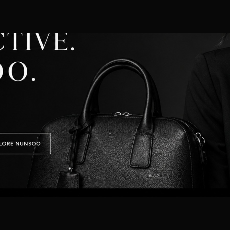 Noir Structured Top-Handle Bag