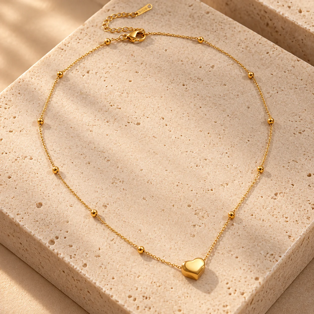 Gold-Plated Anti Tarnish Heart Themed Pendant Necklace for Women